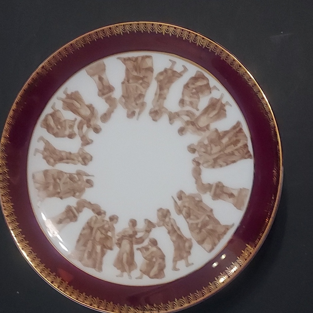 Royal Crown Arnart Roman Festival 11/842 Burg/Gold/Wht.Beige.OS Pedestal Dish